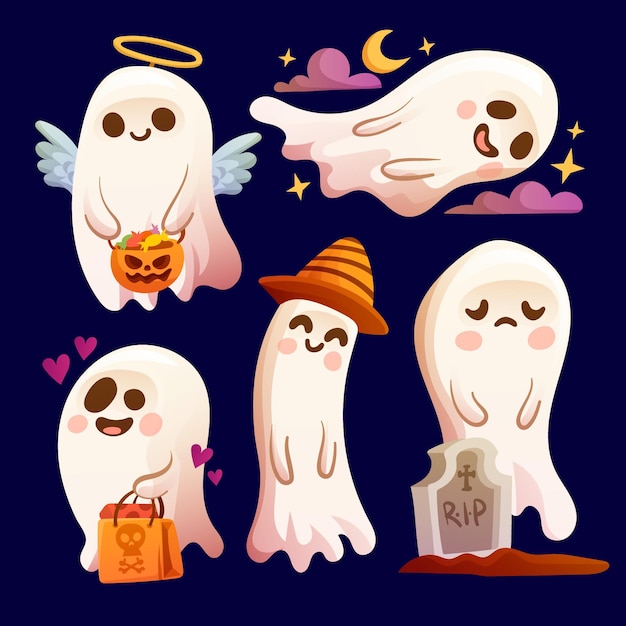 Coleção de fantasmas de halloween