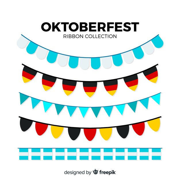 Coleção de festão oktoberfest em design plano