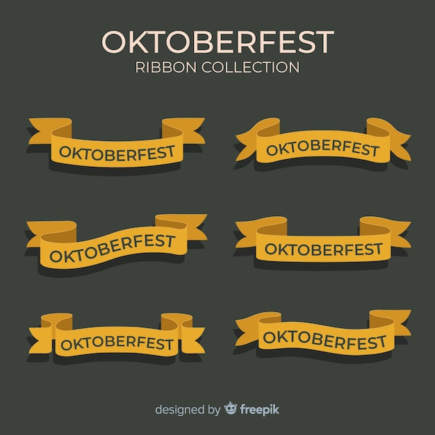 Coleção de fita de oktoberfest design plano