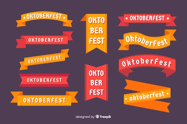 Vetor grátis coleção de fita design plano oktoberfest