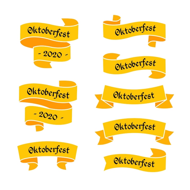Vetor grátis coleção de fitas da oktoberfest