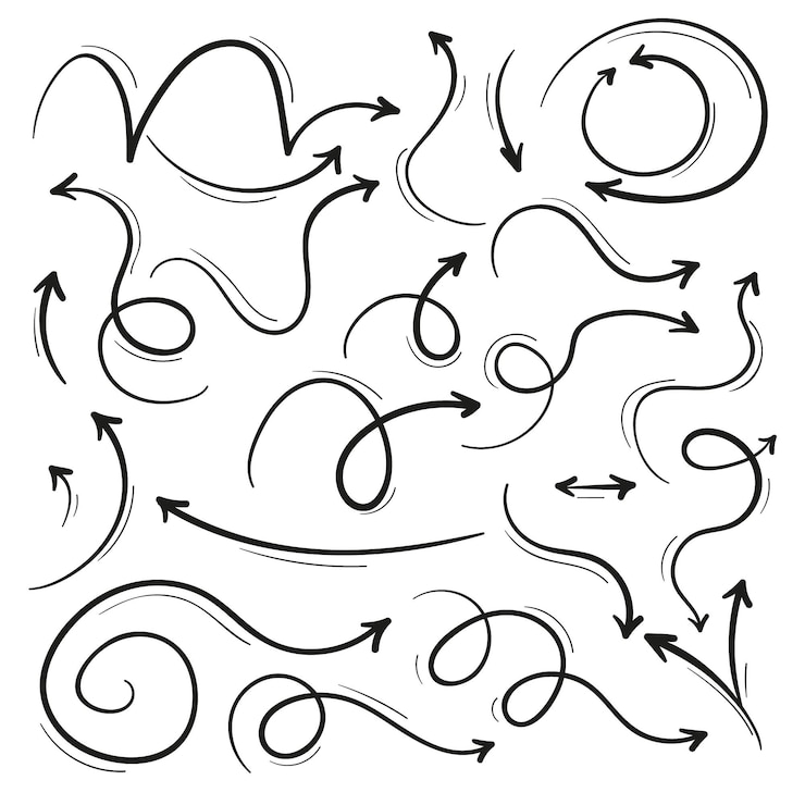 Vetor grátis coleção de flechas desenhadas à mão