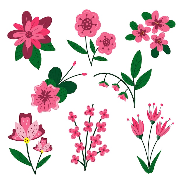Coleção de flores de primavera