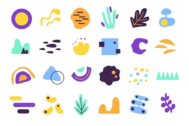 Vetor grátis coleção de formas planas abstratas desenhadas à mão