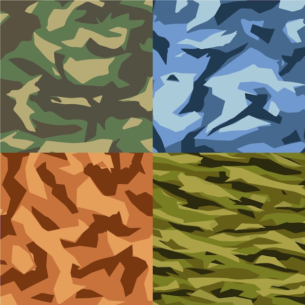 Coleção de fundo de padrão camouflage