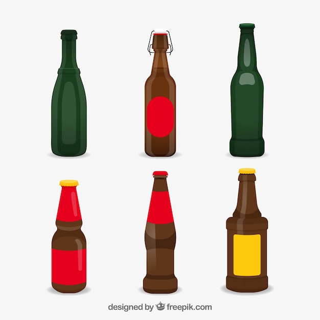 Coleção de garrafas de cerveja