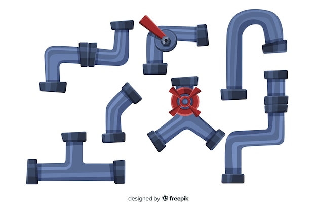 Coleção de gasodutos em design plano