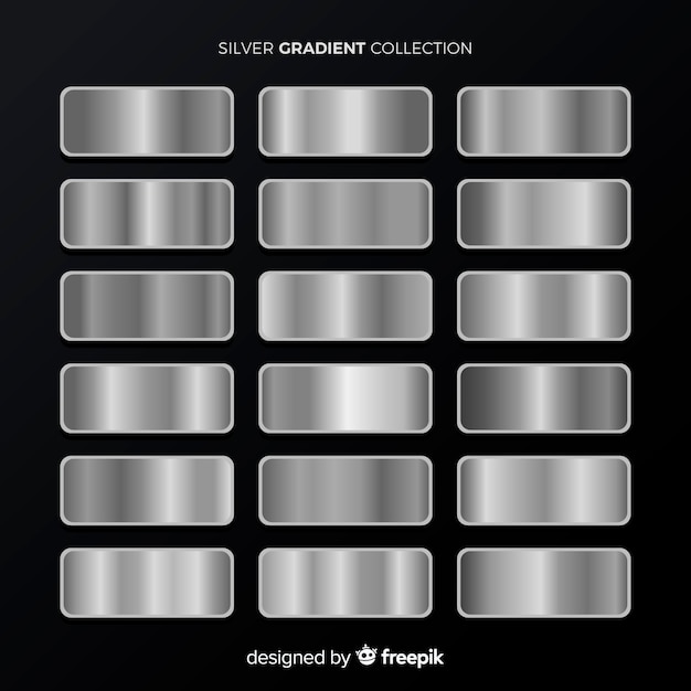 Vetor grátis coleção de gradiente de prata