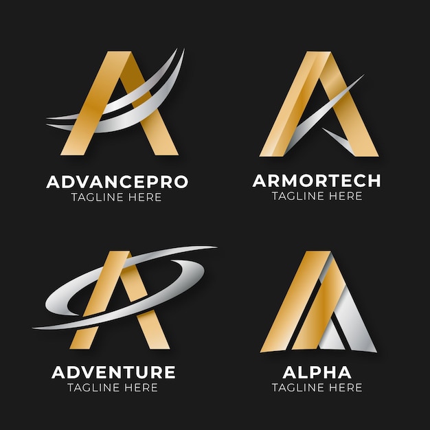 Coleção de gradiente e modelos de logotipo