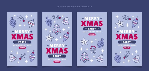 Coleção de histórias de instagram desenhadas à mão
