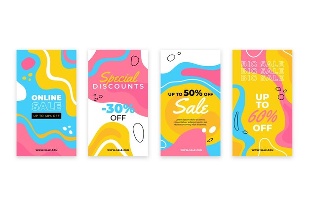 Coleção de histórias de vendas do Instagram