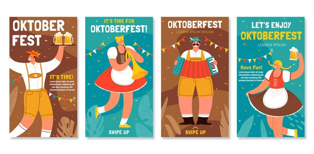 Coleção de histórias do instagram da Oktoberfest
