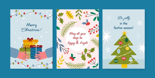 Coleção de histórias do instagram de temporada de natal plana