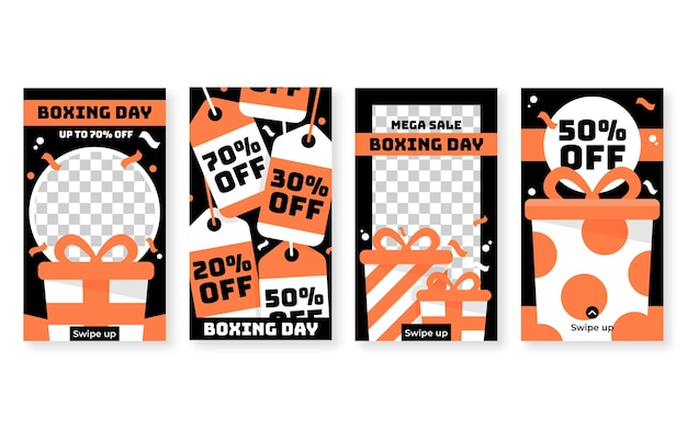Coleção de histórias do instagram de venda de boxing day