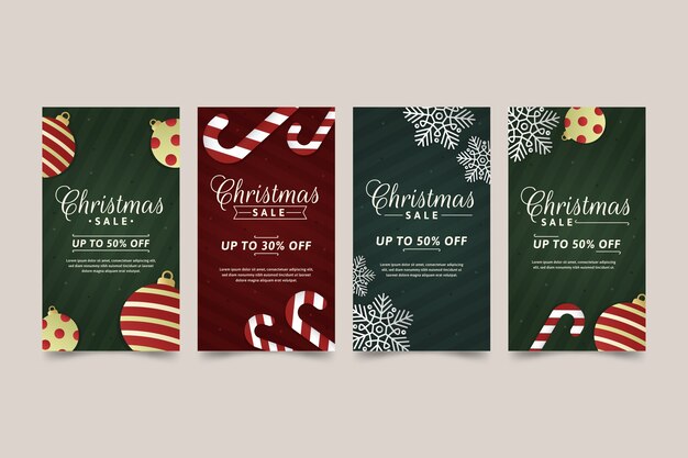 Coleção de histórias do instagram de venda de natal