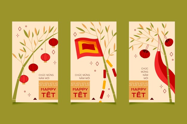 Coleção de histórias do instagram Flat tet