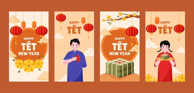 Coleção de histórias do instagram Flat tet