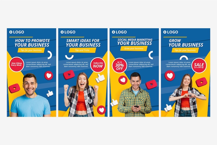 Vetor grátis coleção de histórias instagram de design plano