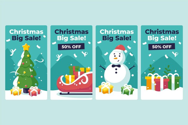 Coleção de histórias instagram de venda de natal