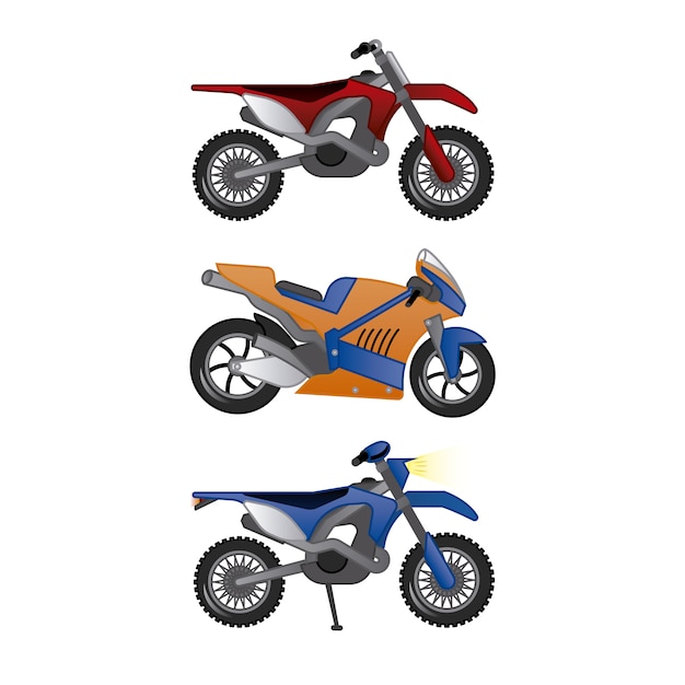 Vetor grátis coleção de ilustração de moto