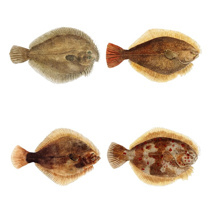 Vetor grátis coleção de ilustração vetorial de animais aquáticos de peixe vintage