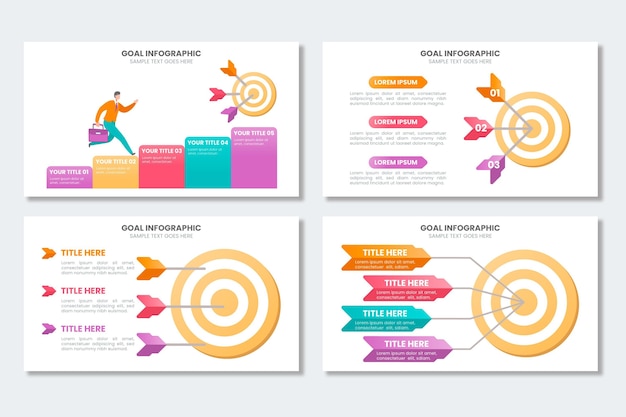 Coleção de infográfico de metas