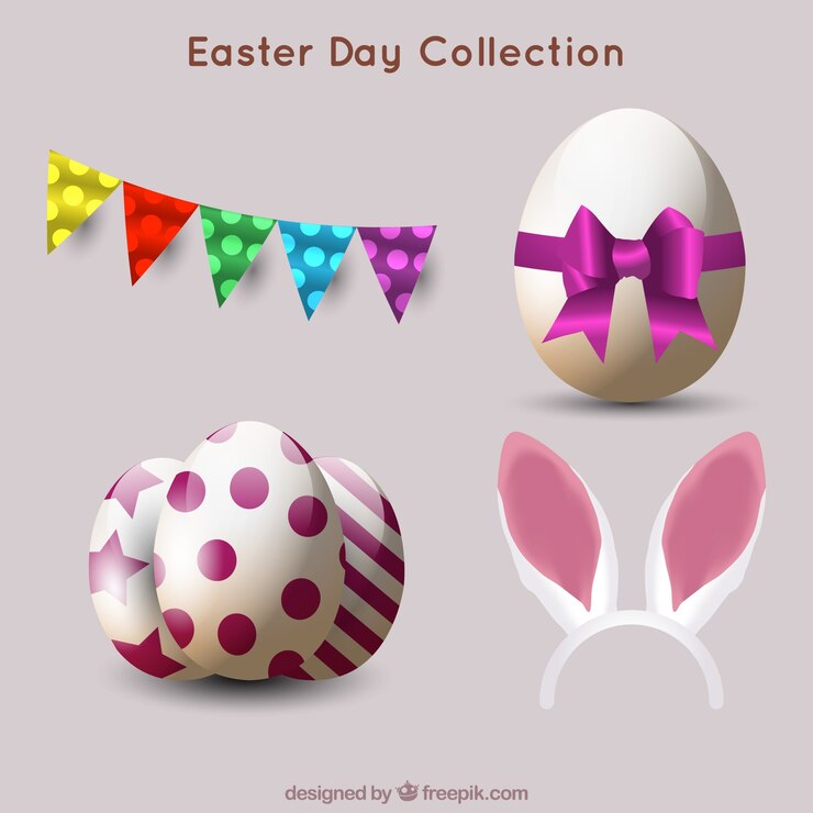 Vetor grátis coleção de itens easter realista