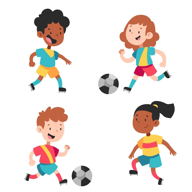 Coleção de jogadores de futebol dos desenhos animados