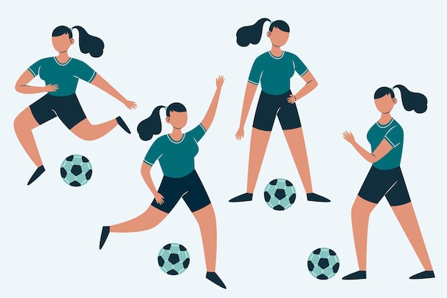 Esboço Do Desenho Da Mulher Que Mostra a Concessão Fêmea No Jogo De Futebol  Ilustração do Vetor - Ilustração de entretenimento, esfera: 142002494