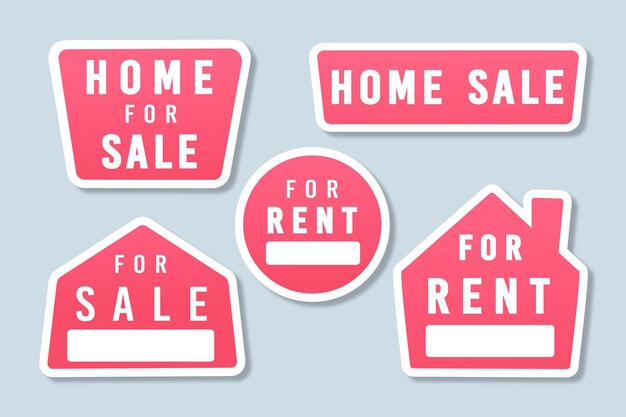 Coleção de letreiros imobiliários à venda