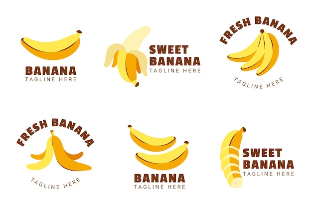 Vetor grátis coleção de logo banana