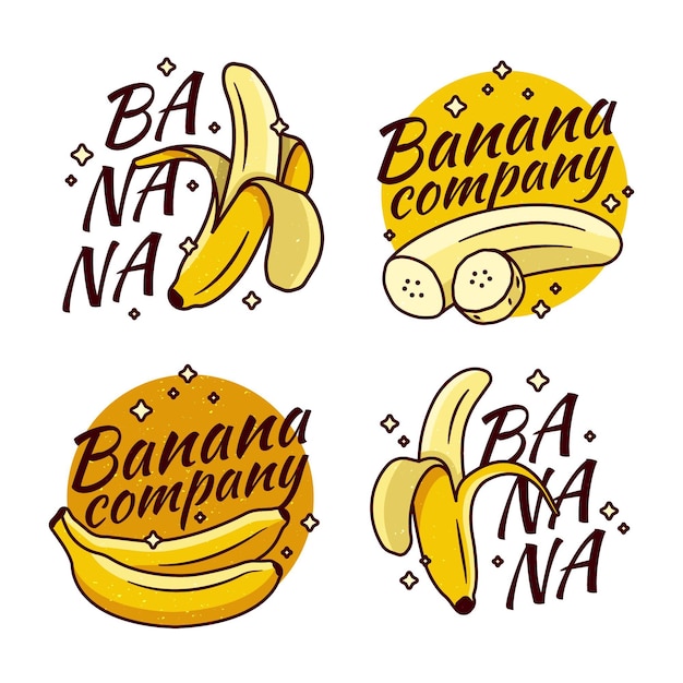 Vetor grátis coleção de logo banana