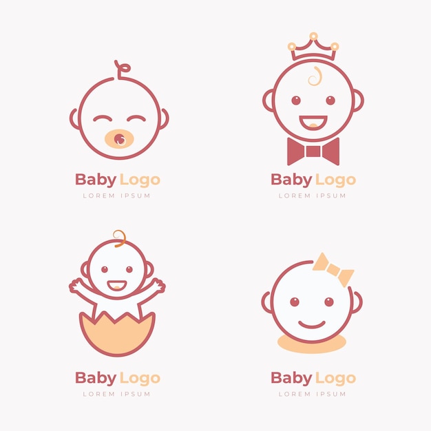 Vetor grátis coleção de logo de bebê