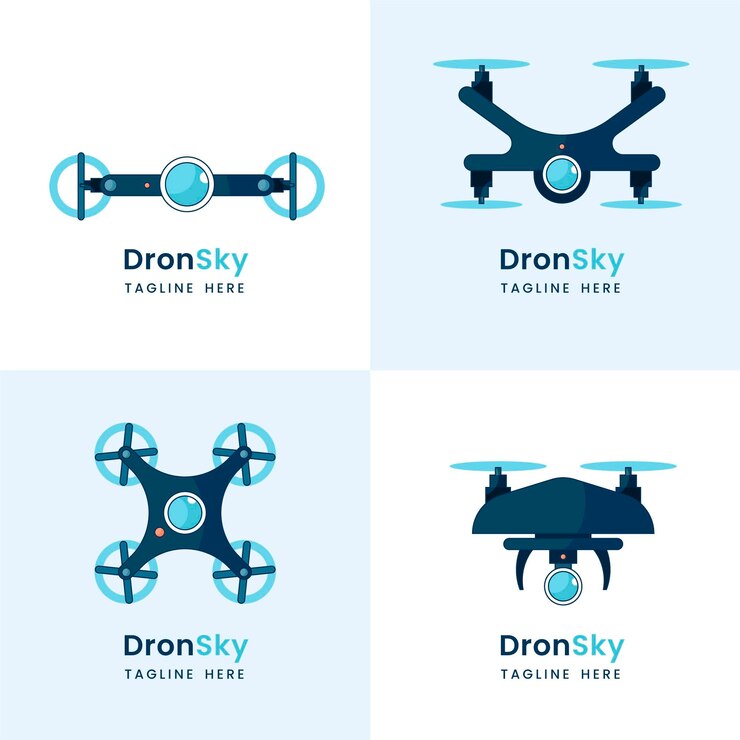 Vetor grátis coleção de logo drone