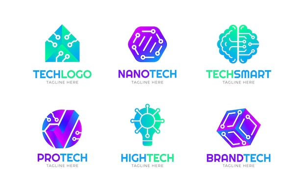 Coleção de logotipo da gradient electronics