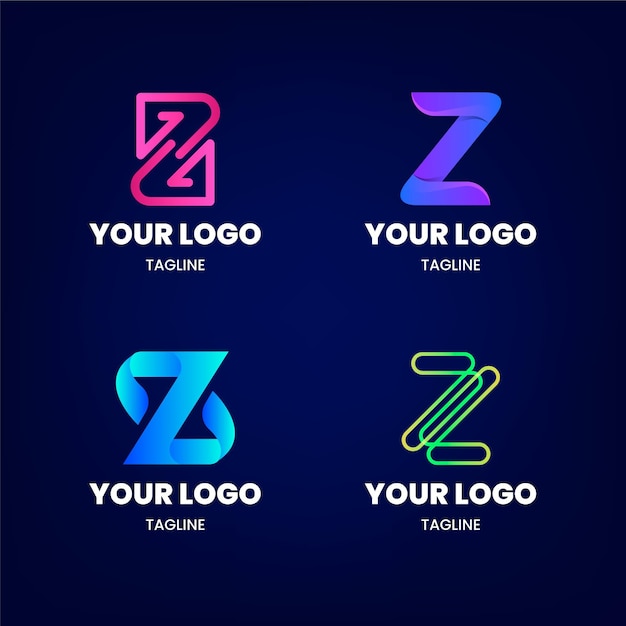 Vetor grátis coleção de logotipo da letra z gradiente