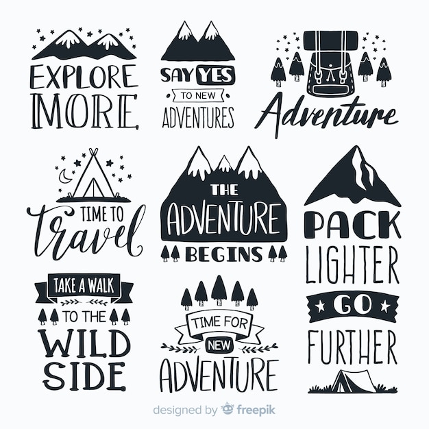Coleção de logotipo de aventura