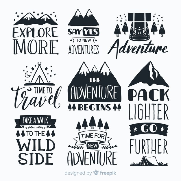Coleção de logotipo de aventura