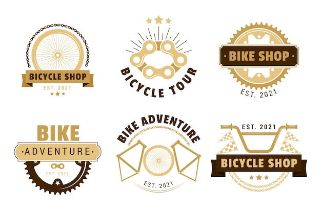 Vetor grátis coleção de logotipo de bicicleta vintage