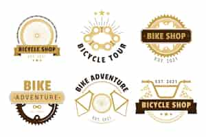 Vetor grátis coleção de logotipo de bicicleta vintage