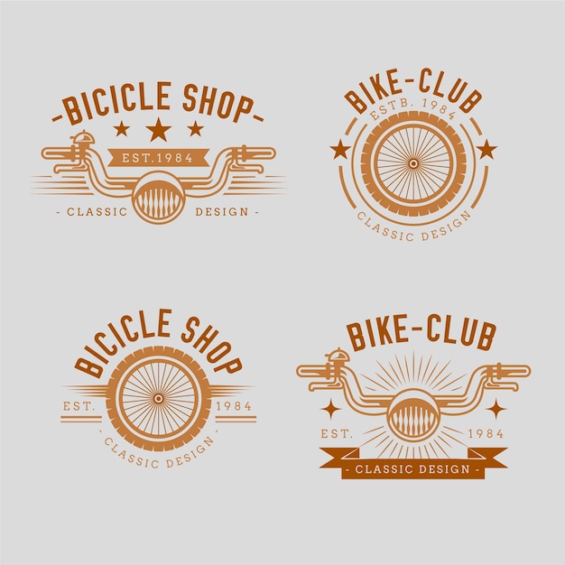 Vetor grátis coleção de logotipo de bicicleta vintage