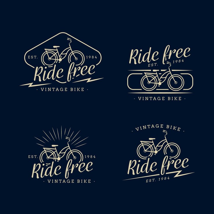 Vetor grátis coleção de logotipo de bicicleta vintage
