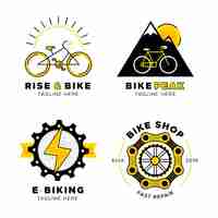 Vetor grátis coleção de logotipo de bicicleta