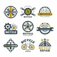 Vetor grátis coleção de logotipo de bicicleta