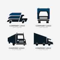 Vetor grátis coleção de logotipo de caminhão plano
