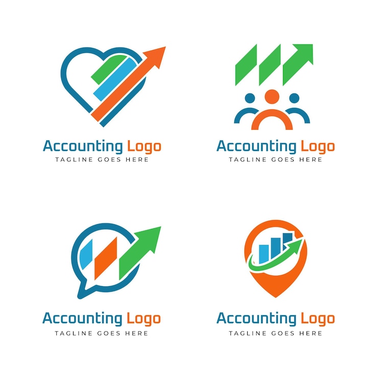 Vetor grátis coleção de logotipo de contabilidade plana