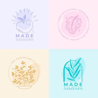 Coleção de logotipo de cosméticos de natureza