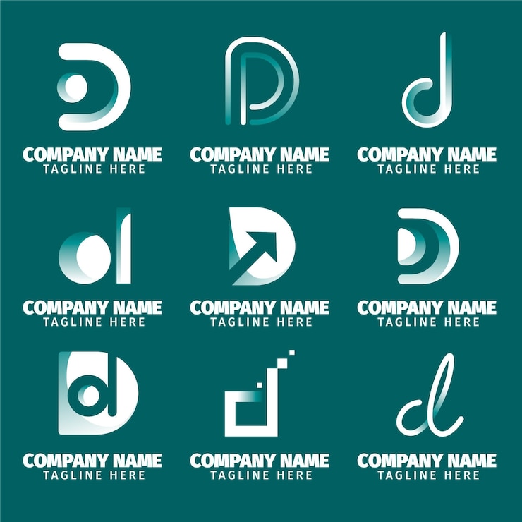 Vetor grátis coleção de logotipo de design plano d