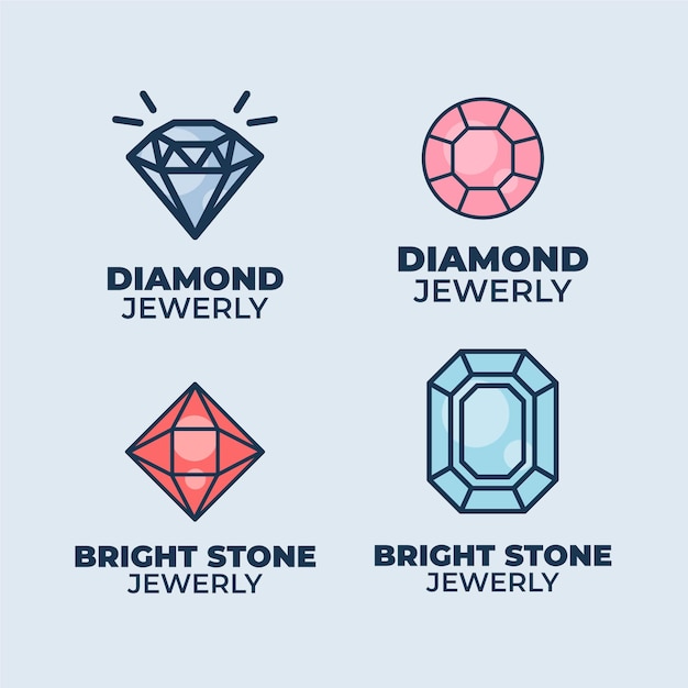 Vetor grátis coleção de logotipo de diamante