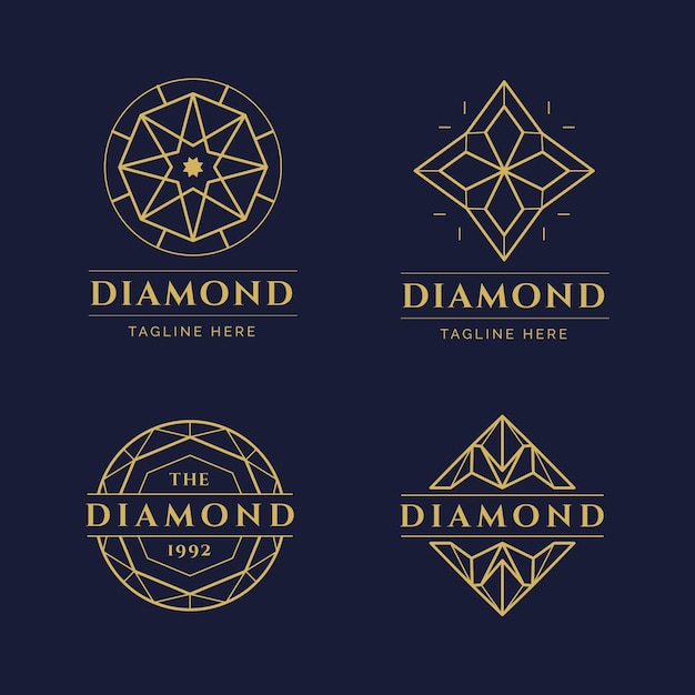 Coleção de logotipo de diamante